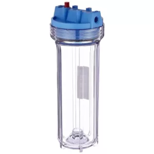 Pentek 158117 1/4 in. Inlet/Outlet 10 in. Filter Clear Slim Line Housing with Pressure Release