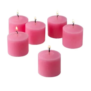 Light In The Dark 10 Hour Pink Rose Garden Scented Votive Candles (Set of 12)