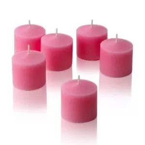 Light In The Dark 10 Hour Pink Rose Garden Scented Votive Candles (Set of 12)
