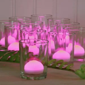 LUMABASE 1.25 in. D x 0.875 in. H x 1.25 in. W Pink Floating Blimp Lights (12-Count)