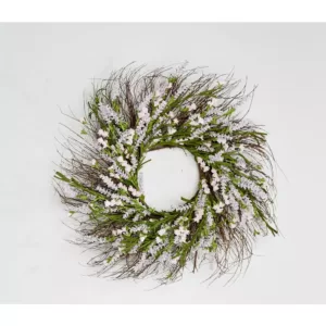 Worth Imports 22 in. Lavender Wreath on Twig Base in Pink