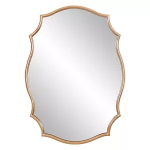 Pinnacle Medium Irregular Gold Hooks Art Deco Mirror (35.75 in. H x 26.25 in. W)