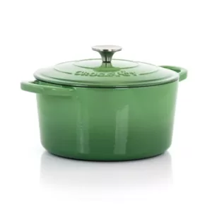 Crock-Pot Artisan 5 qt. Round Cast Iron Nonstick Dutch Oven in Pistachio Green with Lid