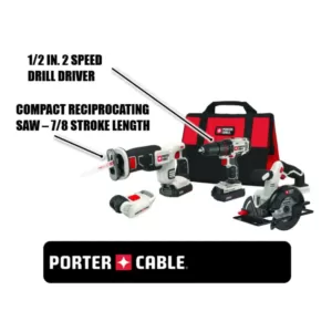 Porter-Cable 20-Volt MAX Lithium-Ion Cordless Combo Kit (4-Tool)