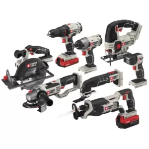 Porter-Cable 20-Volt MAX Lithium-Ion Cordless Combo Kit (8-Tool) with 4.0 Ah Battery, 1.5 Ah Battery, Charger and Bag
