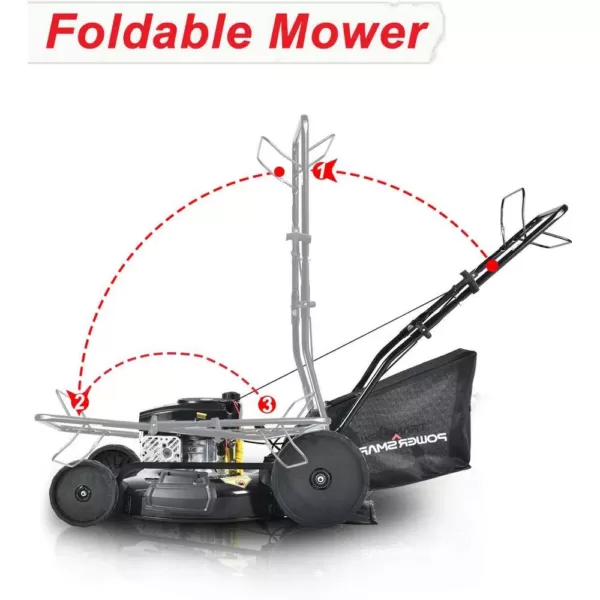 PowerSmart 22 in. 3-in-1 170 cc Gas Self Propelled Walk Behind Lawn Mower