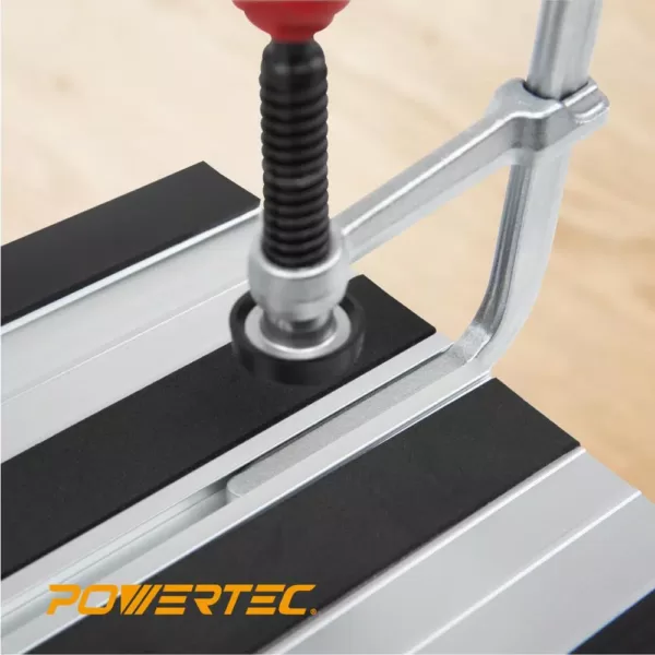 POWERTEC 7 in. Quick Screw Guide Rail Clamp with 2-3/8 in. Throat Depth (2-Pack)