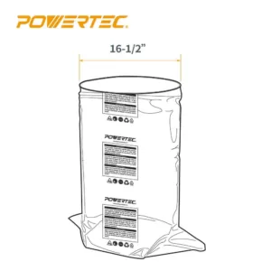 POWERTEC 16-1/2 in. x 46-5/8 in. Dust Collector Bag (5-Pack)