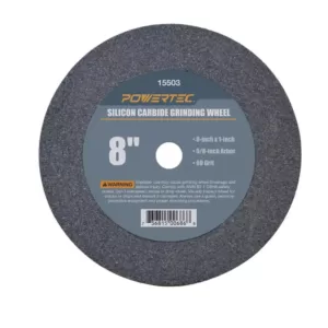 POWERTEC 8 in. x 1 in. x 5/8 in. 60 Grit Silicon Carbide Grinding Wheel