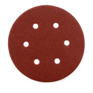 POWERTEC 6 in. 40-Grit Aluminum Oxide Hook and Loop 6 Hole Disc (25-Pack)