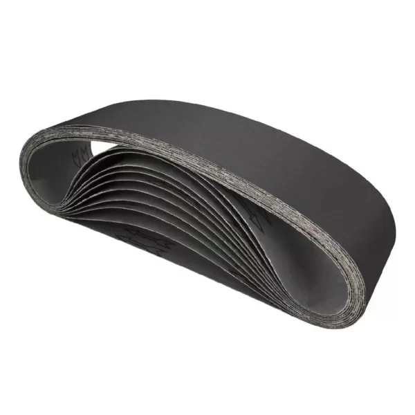 POWERTEC 4 in. x 36 in. 320-Grit Silicon Carbide Sanding Belt (10-Pack)