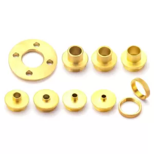 POWERTEC 10-Piece Solid Brass Template Guide Kit with Adaptor Includes 7 Router Guides and 2 Lock Nuts and Adaptor