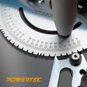 POWERTEC Universal Table Saw Miter Gauge Assembly Miter Gauge with 27 Angle Stops