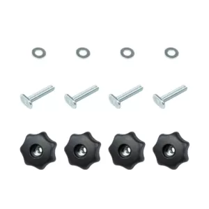 POWERTEC T-Track Knob Kit with 7 Star 5/16 in.-18 Threaded Knob, Bolts and Washers for Woodworking Jigs and Fixtures (Set of 4)