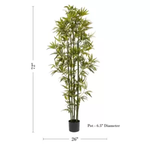 Pure Garden 72 in. Artificial Bamboo Plant with Pot