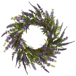 Nearly Natural 18 in. Lavender Wreath