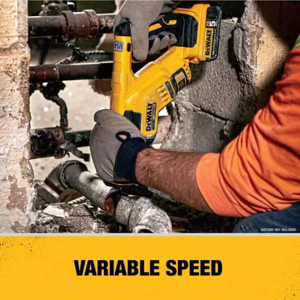 DEWALT 20-Volt MAX Lithium-Ion Cordless Brushless Compact Reciprocating Saw with 20-Volt MAX Premium Li-Ion (1) 5.0Ah Battery