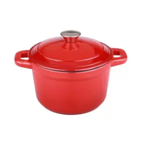 BergHOFF Neo 3 qt. Round Cast Iron Dutch Oven in Red with Lid