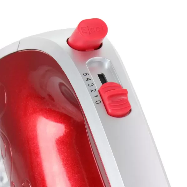 Better Chef 5-Speed Red Hand Mixer with Beaters and Dough Hooks