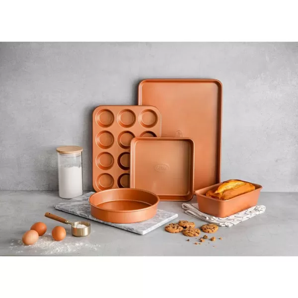 Gotham Steel 20-Piece Aluminum Ti-Ceramic Nonstick Cookware and Bakeware Set in Red