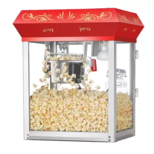 Great Northern 4 oz. Red Stainless Steel Foundation Popcorn Machine Top