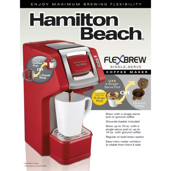 Hamilton Beach 1-Cup Red FlexBrew Coffee Maker