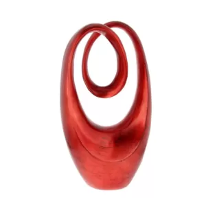 LITTON LANE 20 in. x 11 in. Decorative Abstract Sculpture in Red Polystone