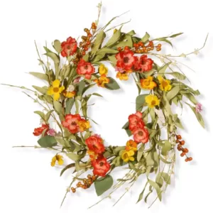 National Tree Company 22 in. Spring Flower Wreath