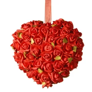 National Tree Company 7 in. Red Rose Heart