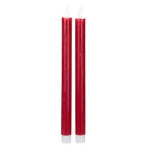 Northlight 12 in. Red Flameless Taper Christmas Candles (Set of 2)