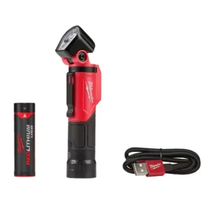 Milwaukee 500 Lumens LED Pivoting Rechargeable Flashlight with 100 Lumens Aluminum Pen Light with Clip