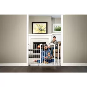 Regalo 30 in. Easy Step Extra Wide Metal Walk Through Gate in White