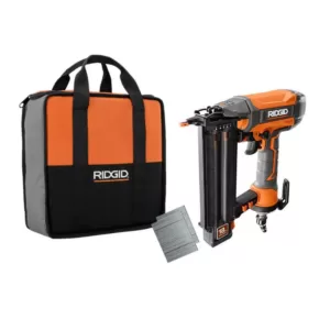 RIDGID 18-Gauge 2-1/8 in. Brad Nailer with CLEAN DRIVE Technology, Tool Bag, and Sample Nails