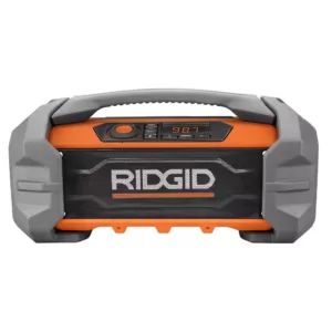RIDGID 18-Volt Cordless Hybrid Jobsite Radio with Bluetooth Wireless Technology with 1.5 Ah Lithium-Ion Battery