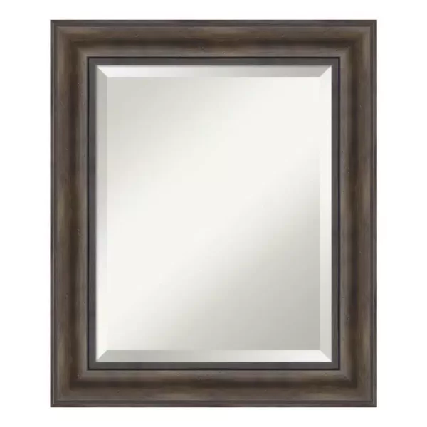 Amanti Art Rustic 22 in. W x 26 in. H Framed Rectangular Beveled Edge Bathroom Vanity Mirror in Rustic Pine