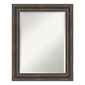Amanti Art Rustic 23 in. W x 29 in. H Framed Rectangular Beveled Edge Bathroom Vanity Mirror in Rustic Pine