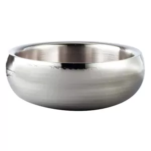 Elegance Hammered Stainless Steel 11 in. Double Wall Insulated Serving Bowl