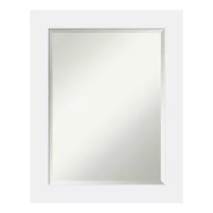 Amanti Art Corvino 23 in. W x 29 in. H Framed Rectangular Beveled Edge Bathroom Vanity Mirror in Satin White