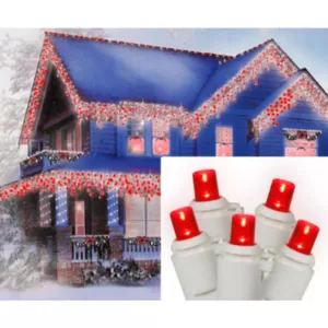 Sienna 70-Light LED Red Wide Angle Icicle Christmas Lights with White Wire