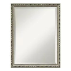 Amanti Art Parisian 20 in. W x 26 in. H Framed Rectangular Beveled Edge Bathroom Vanity Mirror in Silver