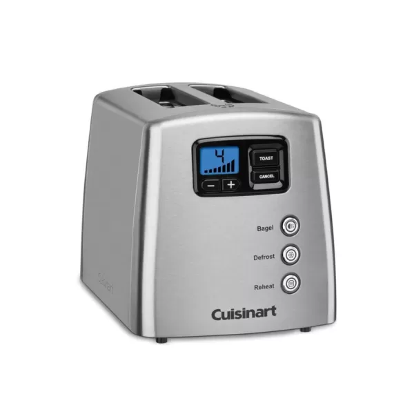 Cuisinart Touch to Toast 2-Slice Silver Wide Slot Toaster with Crumb Tray