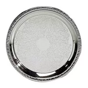 Heim Concept 12 In. Silver Etched Round Tray