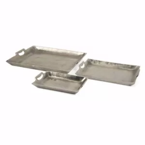 IMAX Lindi Silver Aluminum Trays (Set of 3)
