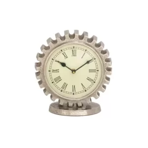 LITTON LANE Vintage Silver Gear Table Clock