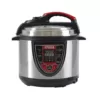 IMUSA 5 Qt. Silver and Red Electric Pressure Cooker with Locking Lid