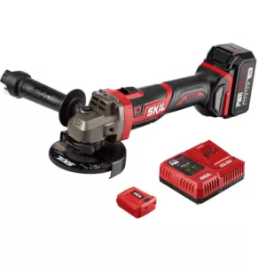 Skil PWRCore Brushless 20V Cordless 4-1/2 in. Angle Grinder Kit w/ 5.0Ah Lithium-ion Battery, PWRAsst USB Adapter and Charger