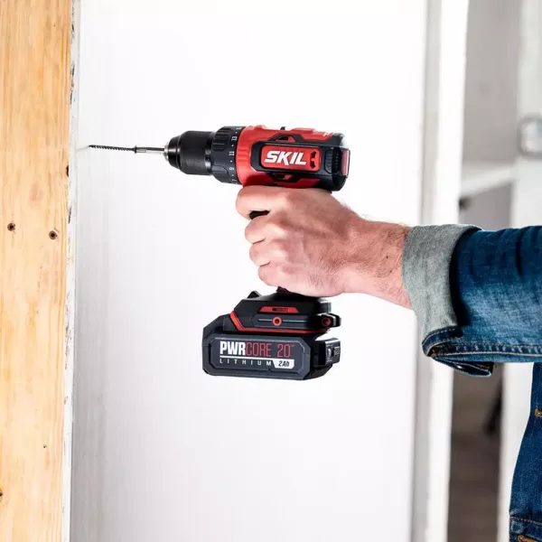 Skil PWRCore 20-Volt Brushless Cordless 1/2 in. Drill Driver Kit Plus 2.0Ah Lithium-Ion Battery (USB) Plus PWRJump Charger