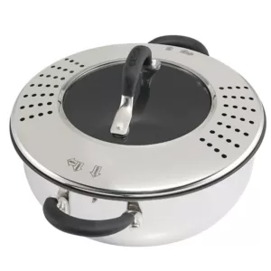 Circulon Momentum Stainless Steel Nonstick 4-Quart Covered Casserole with Locking Straining Lid
