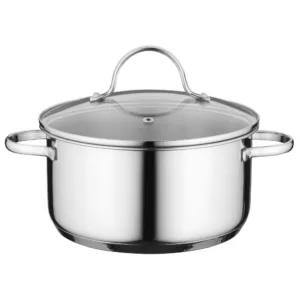 BergHOFF Essentials Comfort 3.3 qt. Round Stainless Steel Casserole Dish with Glass Lid