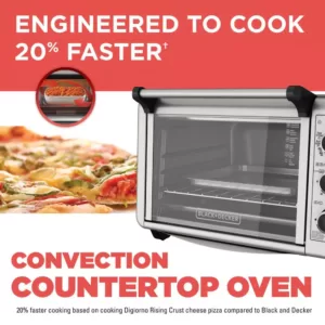 BLACK+DECKER 1500 W 6-Slice Stainless Steel Toaster Oven with Built-In Timer